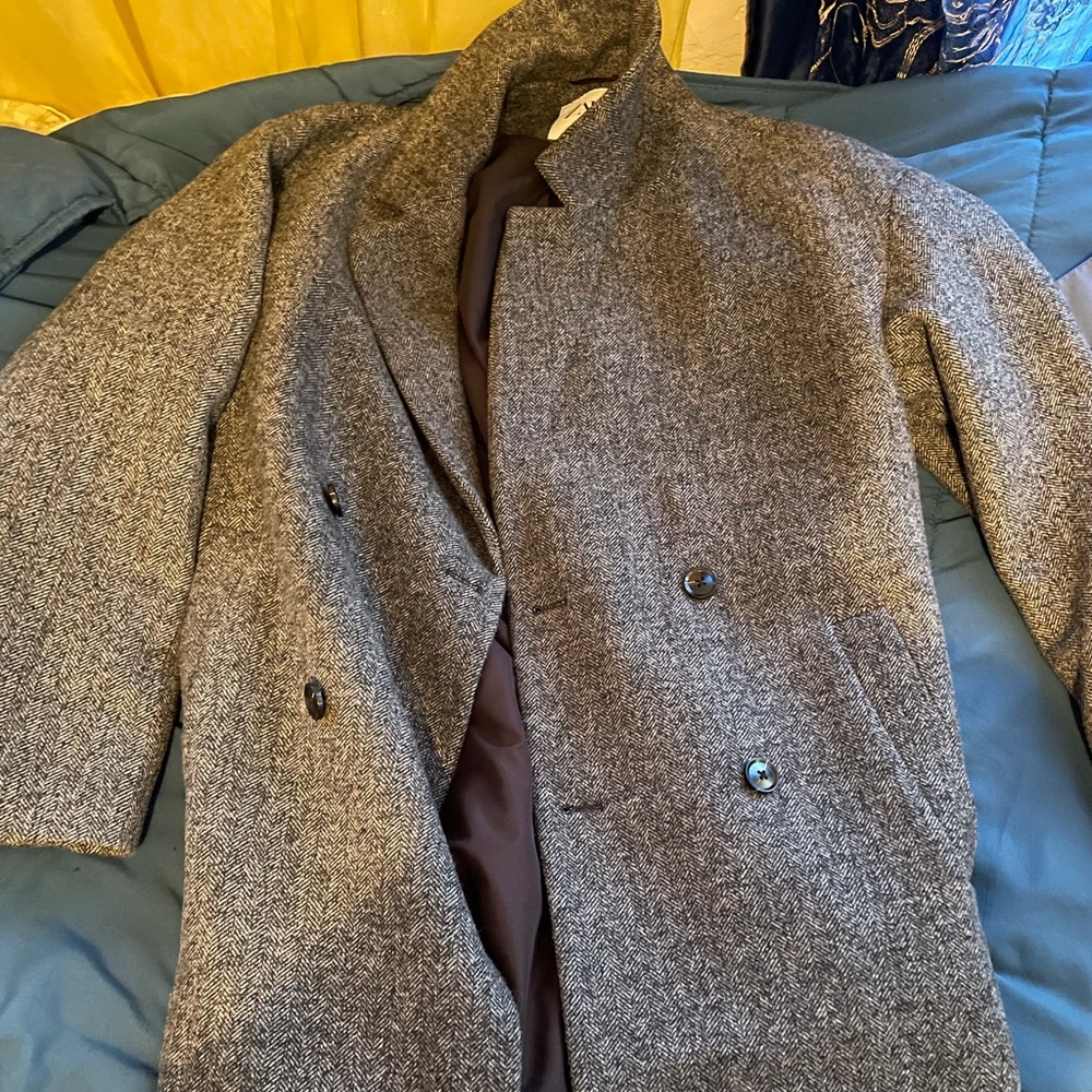 Space gray fall coat size large new condition